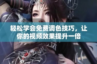 轻松学会免费调色技巧，让你的视频效果提升一倍