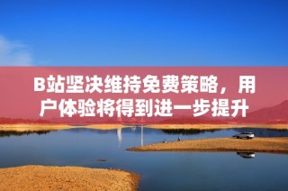 B站坚决维持免费策略，用户体验将得到进一步提升