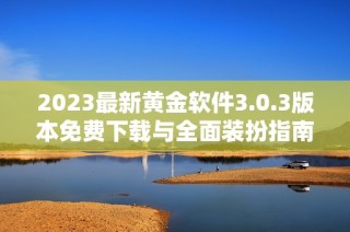2023最新黄金软件3.0.3版本免费下载与全面装扮指南