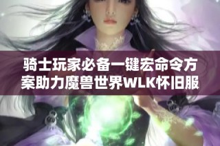 骑士玩家必备一键宏命令方案助力魔兽世界WLK怀旧服