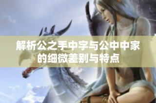 解析公之手中字与公中中家的细微差别与特点