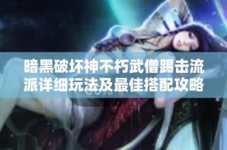 暗黑破坏神不朽武僧踢击流派详细玩法及最佳搭配攻略