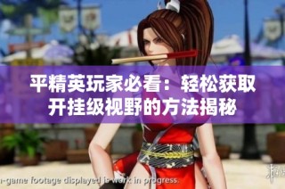 平精英玩家必看：轻松获取开挂级视野的方法揭秘