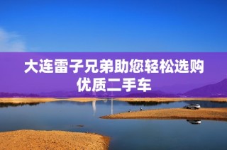 大连雷子兄弟助您轻松选购优质二手车