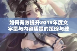 如何有效提升2019年度文字量与内容质量的策略与建议