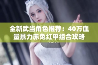 全新武当角色推荐：40万血量暴力赤兔红甲组合攻略