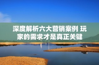 深度解析六大营销案例 玩家的需求才是真正关键