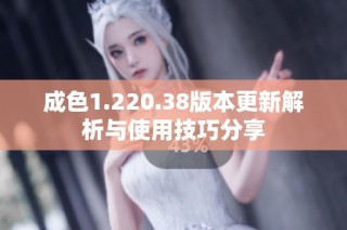 成色1.220.38版本更新解析与使用技巧分享
