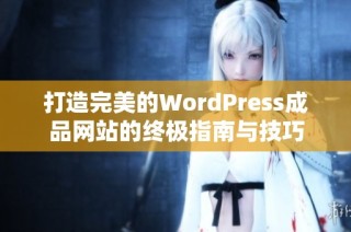 打造完美的WordPress成品网站的终极指南与技巧