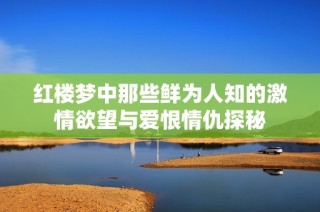 红楼梦中那些鲜为人知的激情欲望与爱恨情仇探秘