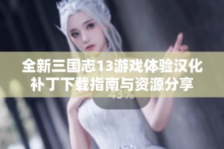 全新三国志13游戏体验汉化补丁下载指南与资源分享