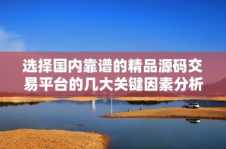 选择国内靠谱的精品源码交易平台的几大关键因素分析