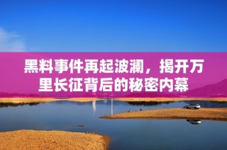 黑料事件再起波澜，揭开万里长征背后的秘密内幕
