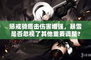 惩戒骑盾击伤害增强，暴雪是否忽视了其他重要调整？