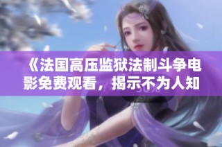 《法国高压监狱法制斗争电影免费观看，揭示不为人知的真相》