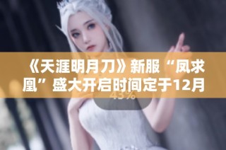 《天涯明月刀》新服“凤求凰”盛大开启时间定于12月31日