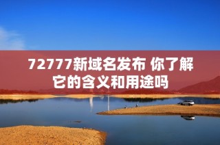 72777新域名发布 你了解它的含义和用途吗