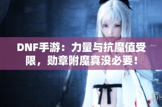 DNF手游：力量与抗魔值受限，勋章附魔真没必要！