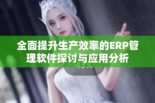 全面提升生产效率的ERP管理软件探讨与应用分析
