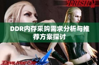 DDR内存采购需求分析与推荐方案探讨