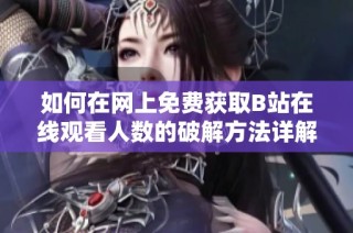 如何在网上免费获取B站在线观看人数的破解方法详解