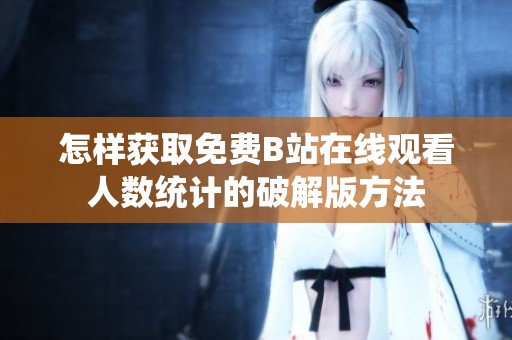 怎样获取免费B站在线观看人数统计的破解版方法