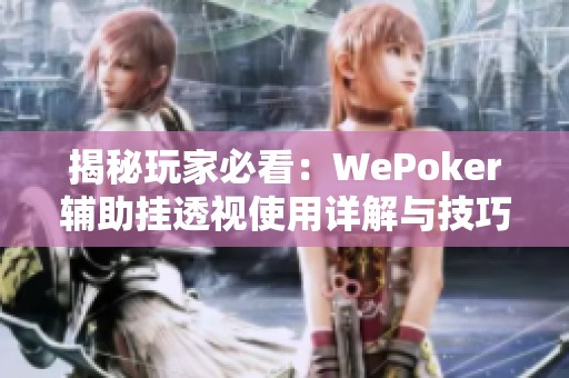 揭秘玩家必看：WePoker辅助挂透视使用详解与技巧分享