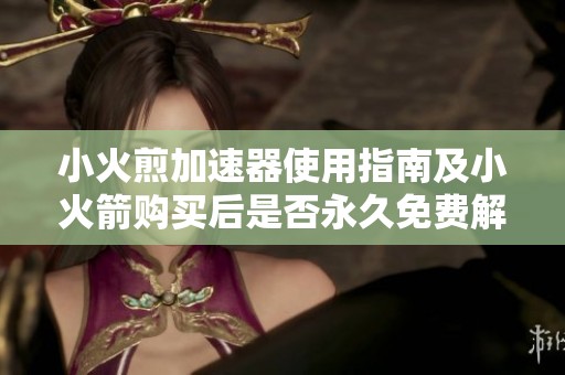 小火煎加速器使用指南及小火箭购买后是否永久免费解析