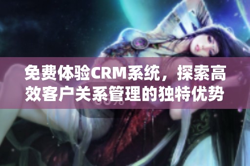 免费体验CRM系统，探索高效客户关系管理的独特优势