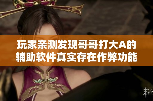 玩家亲测发现哥哥打大A的辅助软件真实存在作弊功能