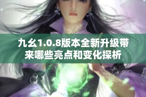 九幺1.0.8版本全新升级带来哪些亮点和变化探析