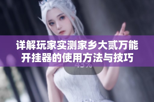 详解玩家实测家乡大贰万能开挂器的使用方法与技巧