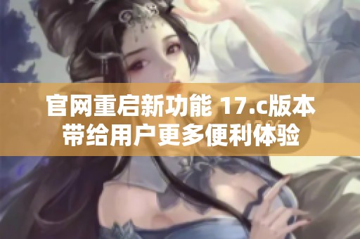 官网重启新功能 17.c版本带给用户更多便利体验