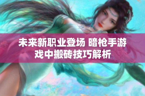 未来新职业登场 暗枪手游戏中搬砖技巧解析