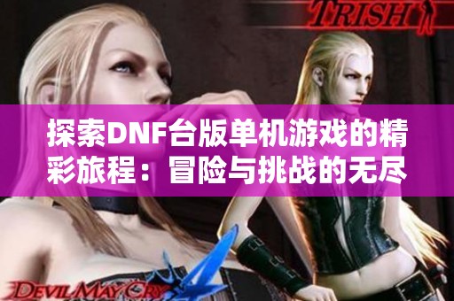 探索DNF台版单机游戏的精彩旅程：冒险与挑战的无尽乐趣