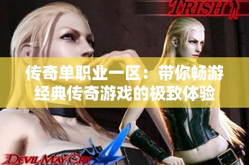 传奇单职业一区：带你畅游经典传奇游戏的极致体验