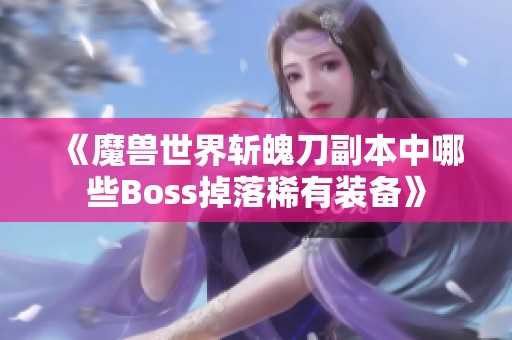 《魔兽世界斩魄刀副本中哪些Boss掉落稀有装备》