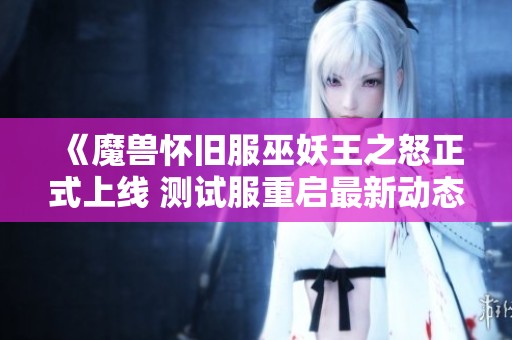 《魔兽怀旧服巫妖王之怒正式上线 测试服重启最新动态》