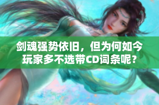 剑魂强势依旧，但为何如今玩家多不选带CD词条呢？