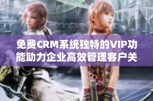 免费CRM系统独特的VIP功能助力企业高效管理客户关系