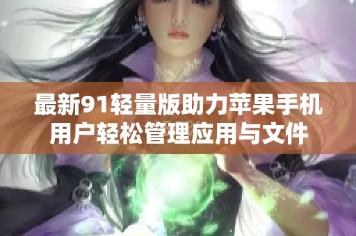 最新91轻量版助力苹果手机用户轻松管理应用与文件