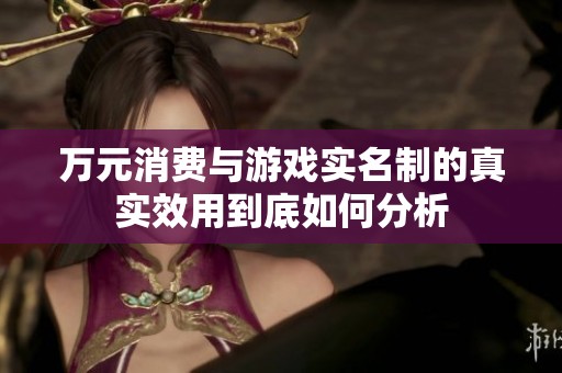 万元消费与游戏实名制的真实效用到底如何分析