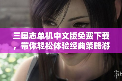 三国志单机中文版免费下载，带你轻松体验经典策略游戏乐趣