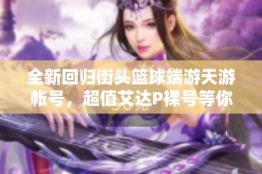 全新回归街头篮球端游天游帐号，超值艾达P裸号等你来拿