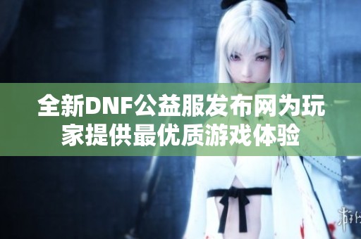 全新DNF公益服发布网为玩家提供最优质游戏体验