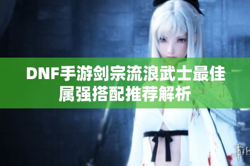 DNF手游剑宗流浪武士最佳属强搭配推荐解析