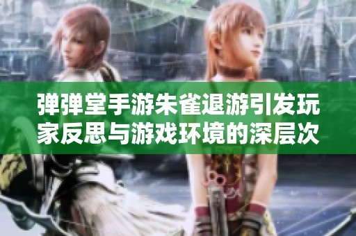 弹弹堂手游朱雀退游引发玩家反思与游戏环境的深层次变迁