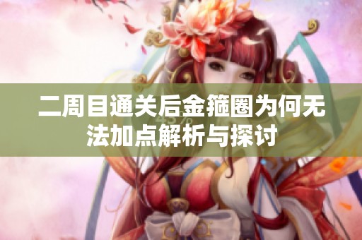 二周目通关后金箍圈为何无法加点解析与探讨
